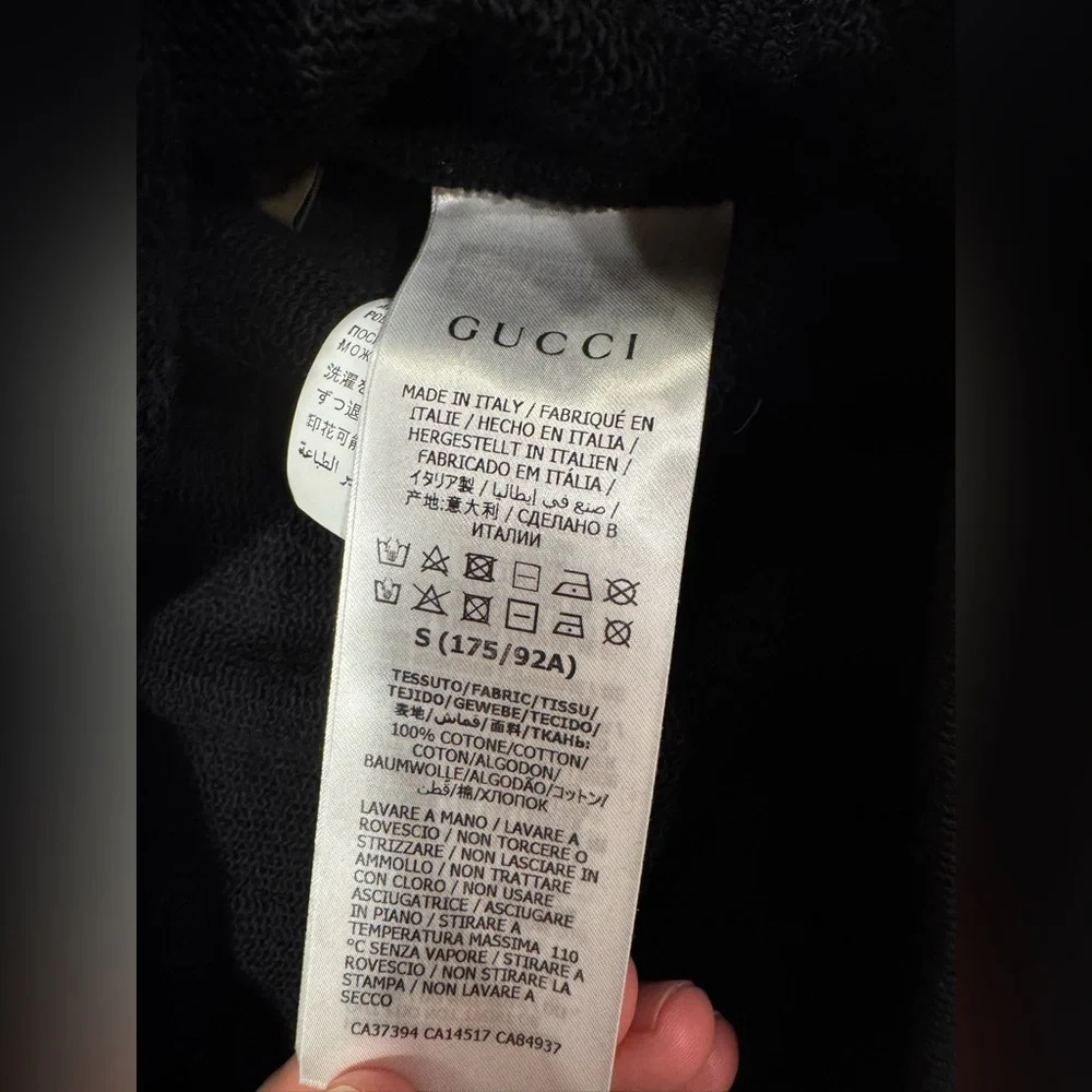 Gucci Adult Medium Web Accent Graphic Print Hoodie NWT - Picture 8 of 9